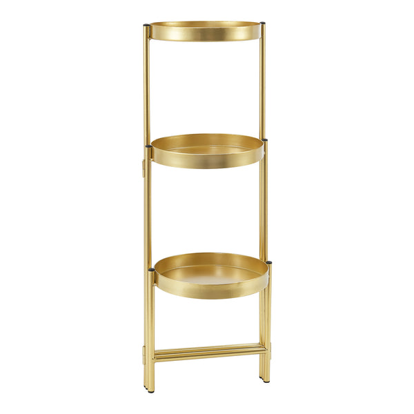 [en.casa] Bloempot op standaard Kallo metaal 60x60x18 cm messing