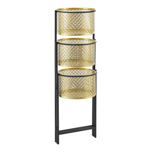 [en.casa] Bloempot op standaard Doel 69x69x20 cm zwart en messing