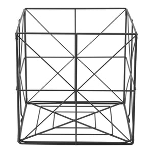[en.casa] Krantenmand metaal 40x40x40 cm zwart