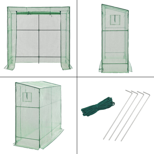 [en.casa] Tuinkas Vlaardingen kweekkas 198x78x180-200 cm groen