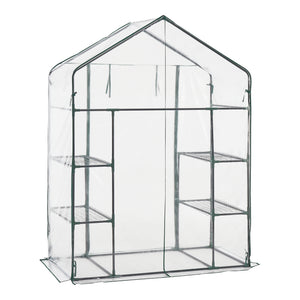 Tuinkas Hoorn met 4 planken 140x73x195 cm transparant [en.casa]