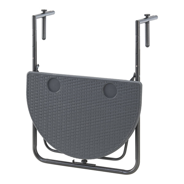 [en.casa] Balkontafel Cicala inklapbaar 83,5x60x64 cm donkergrijs