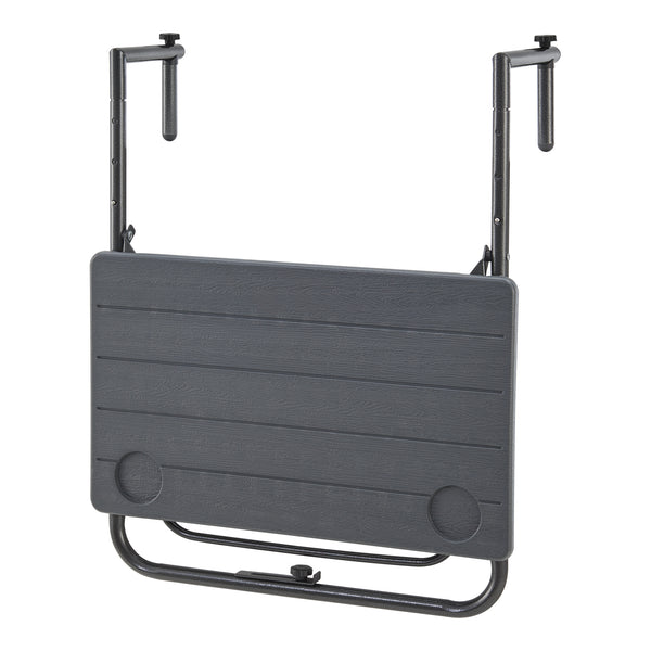 [en.casa] Balkontafel Badolato inklapbaar 83,5x60x60 cm donkergrijs