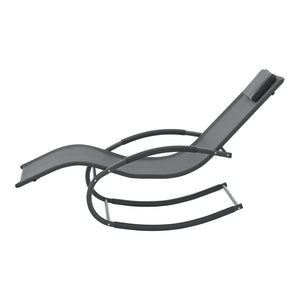 Ligstoel Tarent schommelstoel 174x63x88 cm donkergrijs [en.casa]