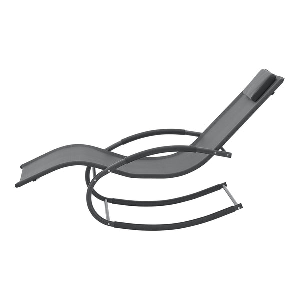 Ligstoel Tarent schommelstoel 174x63x88 cm donkergrijs [en.casa]