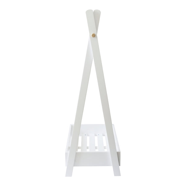 [en.casa] Kinder kledingrek Laxe 126x73x43 cm wit en houtkleurig