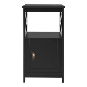 [en.casa] Bijzettafel Utajärvi met opbergruimte 74x40x40 cm zwart