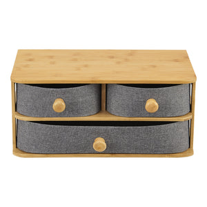 [en.casa] Bureau organizer Mäntsälä bamboe met 3 lades 15x35x23 cm