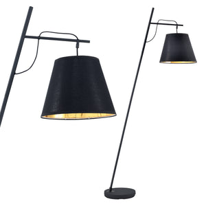 [lux.pro] Vloerlamp staande lamp Nottingham metaal 180 cm zwart