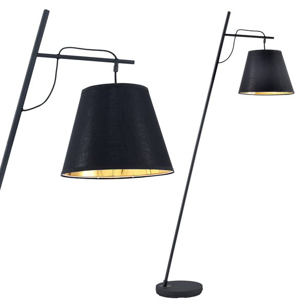 [lux.pro] Vloerlamp staande lamp Nottingham metaal 180 cm zwart