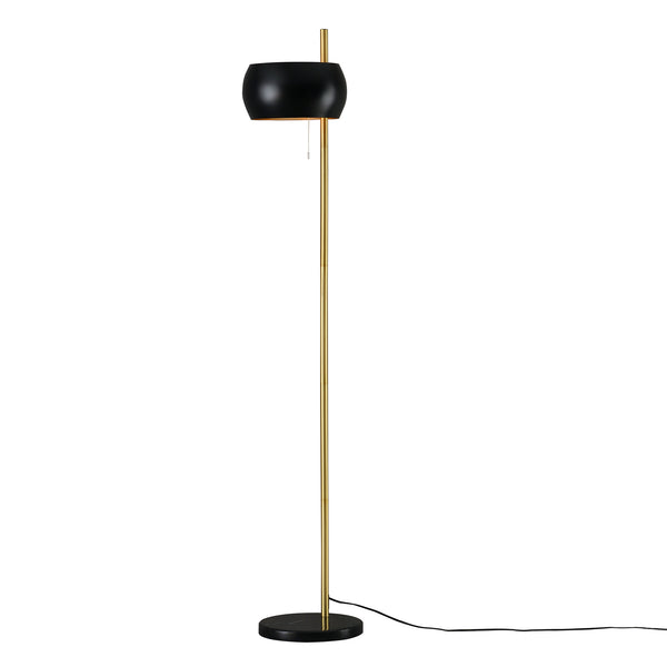 [lux.pro] Staande lamp Luton metaal en marmer 171 cm zwart en goud