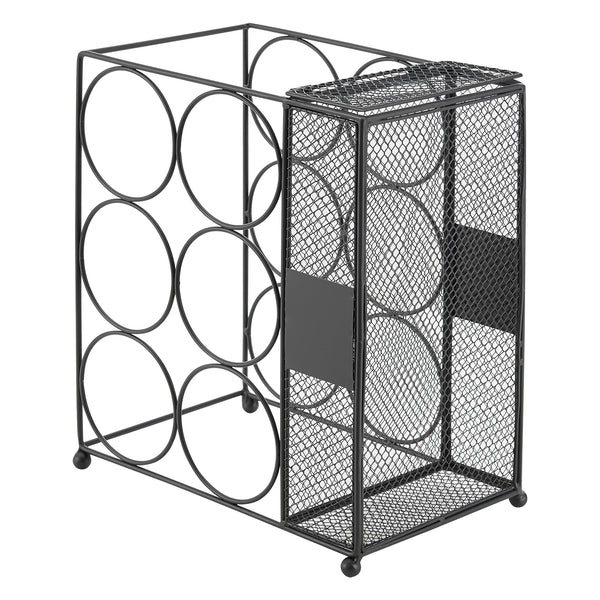 [en.casa] Wijnrek Drangedal metaal voor 6 flessen 33,5x29x18 cm zwart