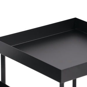 [en.casa] Salontafel Heinola set van 2 metaal zwart mat