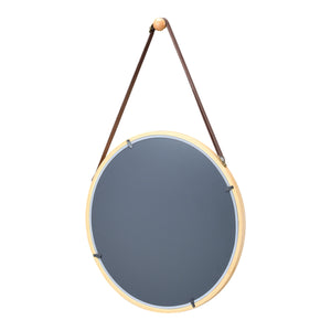 [en.casa] Passpiegel Bykle bamboe hangend rond Ø38 cm houtkleurig