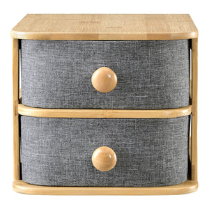 [en.casa] Bureau organizer Arsivik met 2 lades bamboe 15,5x18x23 cm