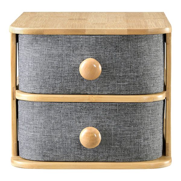 [en.casa] Bureau organizer Arsivik met 2 lades bamboe 15,5x18x23 cm