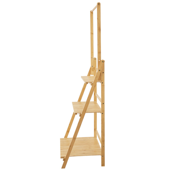 [en.casa] Bloempot trap ladder Brändö 144x70x39,5 cm bamboe