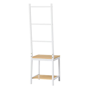 [en.casa] Dressboy Juuka bamboe 133x40x42 cm wit en houtkleurig