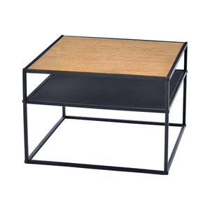 [en.casa] Salontafel Quinisut 40x55x55 cm houtkleurig en zwart
