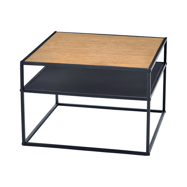 [en.casa] Salontafel Quinisut 40x55x55 cm houtkleurig en zwart