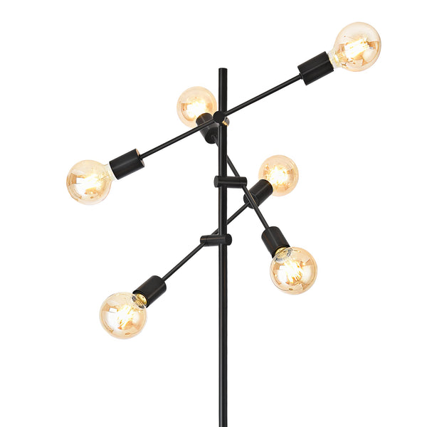 [lux.pro] Craigavon staande lamp Craigavon 154 cm 6xE27 zwart