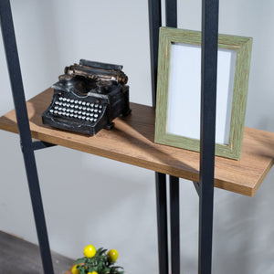 [en.casa] Staand rek Bjerringbro 150x55x24cm zwart en walnootkleurig