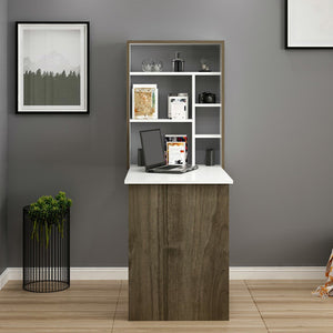 [en.casa] Klaptafel voor wandmontage Greve wit en walnootkleurig