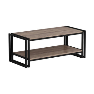 [en.casa] Salontafel Græsted 40x102x45 cm Eiken en zwart