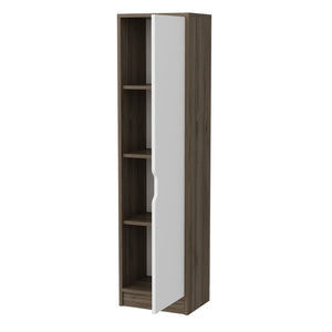[en.casa] Opbergkast Egvad 154x40x30 cm walnootkleurig wit