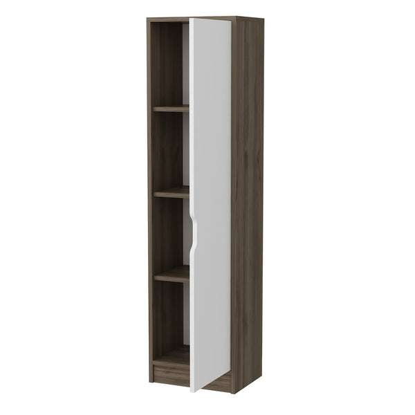 [en.casa] Opbergkast Egvad 154x40x30 cm walnootkleurig wit