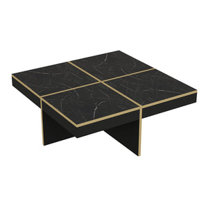 [en.casa] Salontafel Fjerritslev 35x90x90 cm marmer zwart en messing
