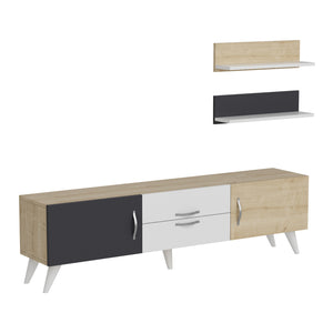 [en.casa] TV meubel met 2 planken Hadsten 160x31x31 cm meerkleurig