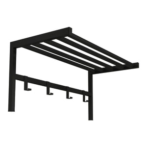 [en.casa] Wandkapstok Tolga met plank 32,5x69x34 cm zwart