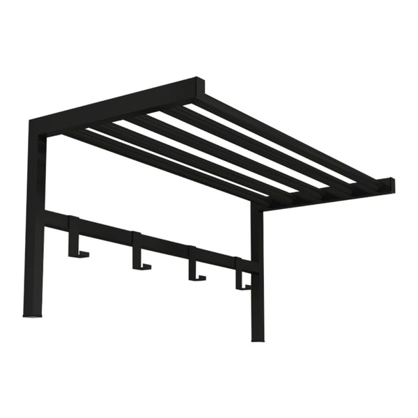 [en.casa] Wandkapstok Tolga met plank 32,5x69x34 cm zwart