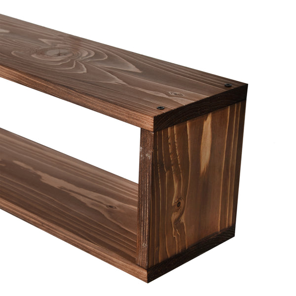 [en.casa] Wandplank set van 3 Næstved 100x14x18 cm houtkleurig