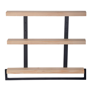 [en.casa] Wandplank Nykøbing 67,5x79x8,5 cm houtkleurig en zwart