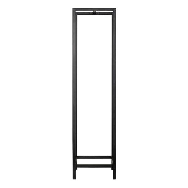 [en.casa] Brandhout rek Taarbæk houtopslag 35x35x140 cm zwart mat