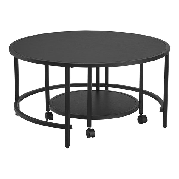 [en.casa] Salontafel set van 2 Værøy rond zwart mat