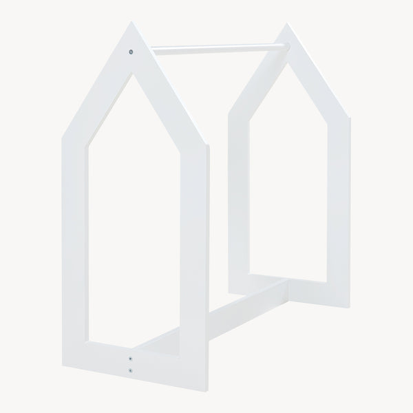 [en.casa] Kledingrek Værløse 78x75x35 cm wit en houtkleurig