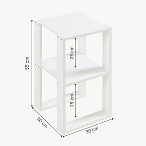 [en.casa] Bijzettafel Thyholm met plank 55x30x30 cm wit