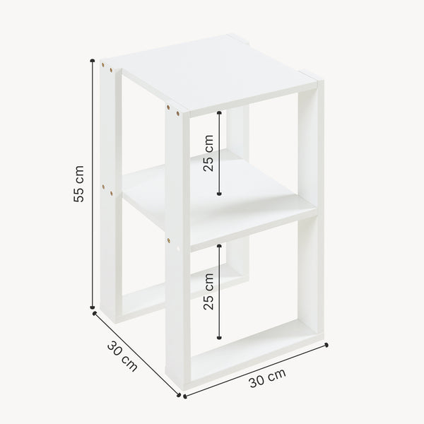 [en.casa] Bijzettafel Thyholm met plank 55x30x30 cm wit