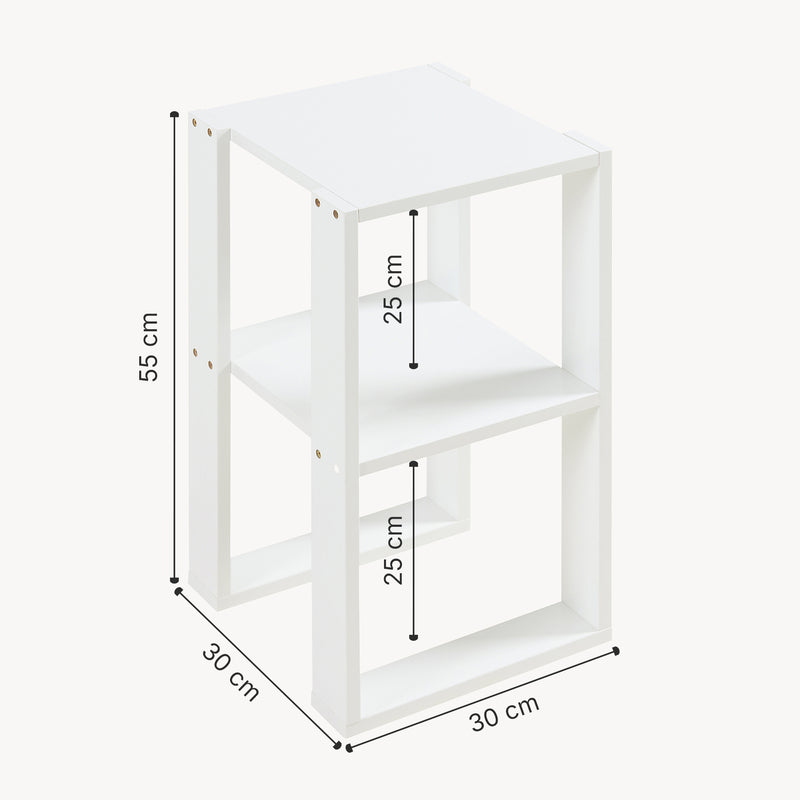 Maatschets [en.casa] Bijzettafel Thyholm met plank 55x30x30 cm wit