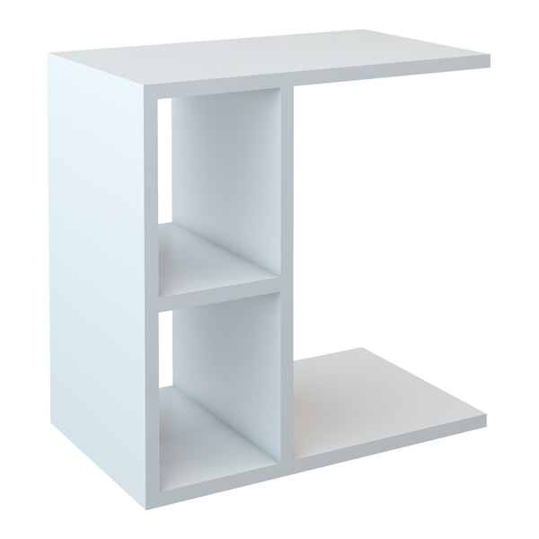 [en.casa] Bijzettafel Ravnsborg met 2 planken 50x50x30 cm wit
