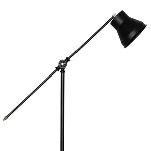 [lux.pro] Staande lamp Peterborough 145 cm E27 houtkleurig en zwart
