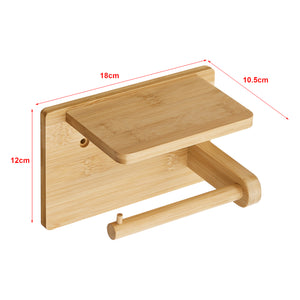 [en.casa] Toiletrolhouder Vallentuna bamboe 12x18x10,5 cm houtkleurig