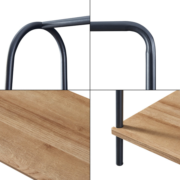 [en.casa] Kledingrek Ørbæk 144x100x35 cm zwart en houtkleurig