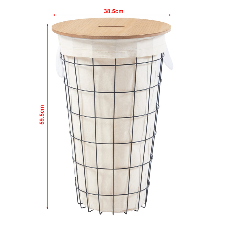 Maatschets [en.casa] Wasmand Skive met waszak 59,5x38,5 cm 40 L