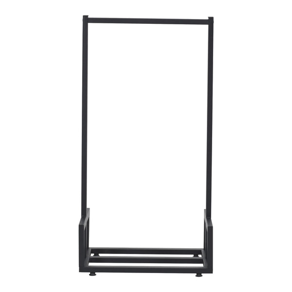 [en.casa] Brandhout Thisted rek houtopslag 50x35x95 cm metaal zwart