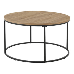 [en.casa] Salontafel Kuhmoinen rond 45x80 cm zwart mat en houtkleurig