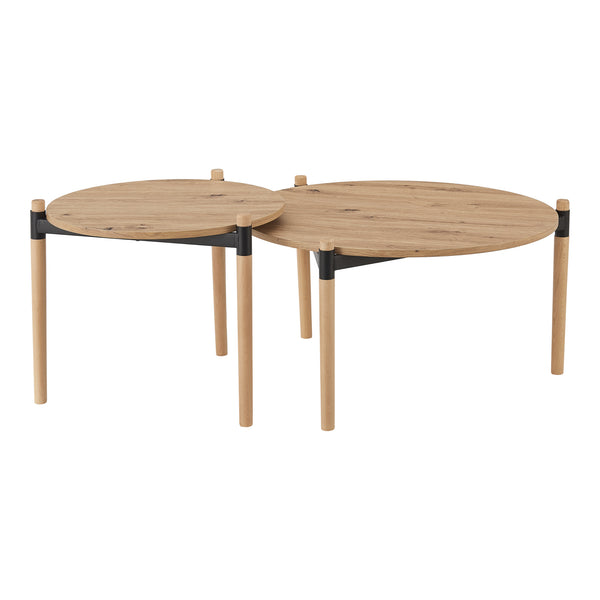 [en.casa] Salontafel Kristinestad set van 2 mdf houtkleurig